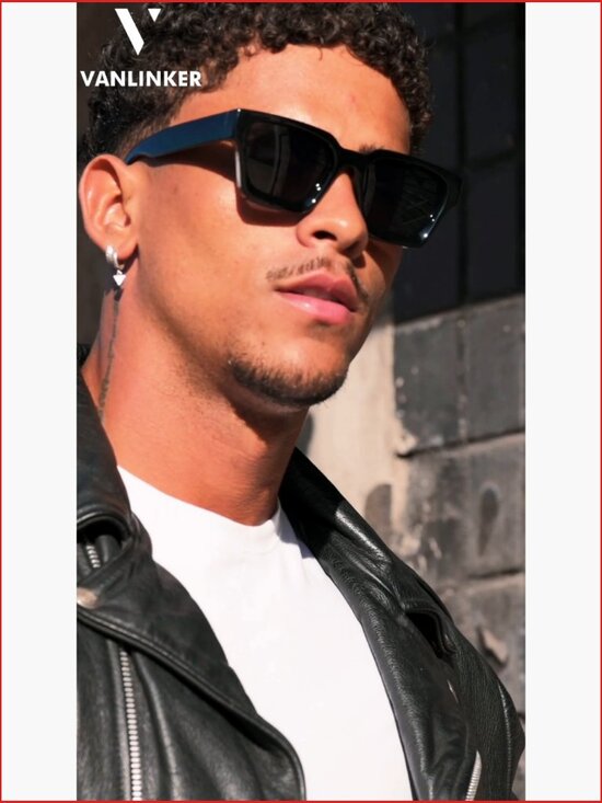 Thick Square Sunglasses Retro Chunky Rectangle UV400 Protection